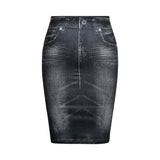 Waisted Denim Women's Skirt Summer Elastic Bodycon Slim  Mini Dress Female Clothing MartLion   