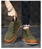 Green Casual Sneakers Men's Designer Suede Shoes Streetwear Hip Hop Platform Slip on Vulcanized MartLion   