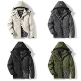  Autumn Winter Men's Windproof Hooded Jackets Winter Warm Waterproof Detachable Hat Jackets MartLion - Mart Lion