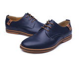 Split Leather Men's Casual Shoes Driving Moccasins Slip On Loafers Men's Flat MartLion Blue 6 