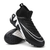 High Ankle Men's Football Field Boots Training Shoes Soccer Shoes Cleats Outdoor Match Turf Adult Unisex Sneakers MartLion Black White-23033-1 EU 35 CHINA