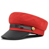 Vintage Military Beret Hats for Women Hat Men's Cap Leather Cap Autumn Winter Warm British Style Outdoor Travel Flat Peaked MartLion   