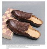 Black Sandals Men's Brown Dress Shoes Slip-On Pu Leather Hombre Verano Mart Lion   