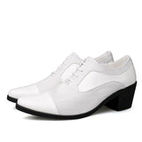 Men's Red  White Luxury Oxford Shoes Height Increase Patent Leather Formal Office Wedding High Heels MartLion White 820 46 