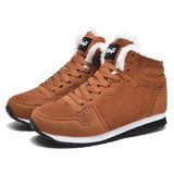 Men Snow Boots Outdoor No Slip Winter Ankle Boots Lightweight Hight Top Sneaker Warm Plush Women Footwear Hiking Boots