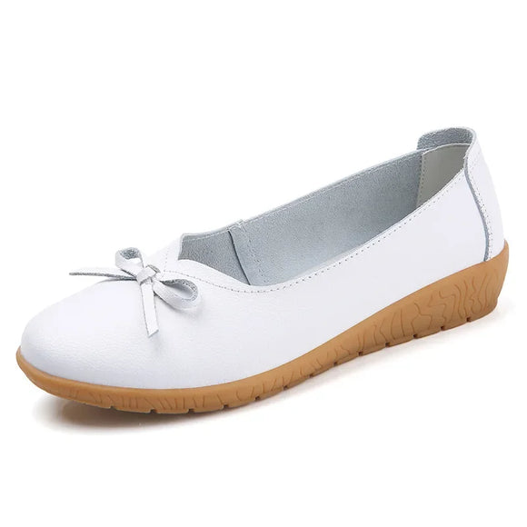 Women Shoes Loafers Moccasins Summer Genuine Leather Flats Slip On Loafers Flats Tassel MartLion WHITE 38 length 24.0cm 