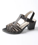 Summer Women's Multiple Cross Straps Mature Leather Sandals MartLion black 36 