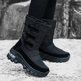 Women's Boots Anti-slip Waterproof Winter Snow Outdoor Thick Bottom Winter Shoes Thick Plush Medium Platform MartLion   