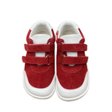 Spring Autumn Genuine Breathable Leather Sports Running Shoes For Girls And Boys Kids Barefoot Sneaker MartLion Red 37B 