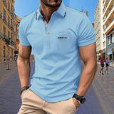 Men's Short sleeved Polo Shirt Summer European and American Street Casual Pocket Lapel Top Men's MartLion