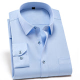 Stretch Anti-Wrinkle  Men's Shirts Long Sleeve Dress Shirts Slim Fit Camisa Social Blouse White Shirt MartLion 3-812 45-55kg 38 