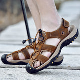 Summer Men's Sandals Genuine Leather Casual Shoes Outdoor Leather Sandals Beach Shoes MartLion   