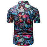  Summer Retro Flower Pattern Design Short Sleeve Men's Casual Shirts All-Match Multicolor Optional Shirt MartLion - Mart Lion