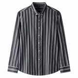 Men's Oxford Long Sleeve Plaid Striped Shirt 100% Cotton Soft  Spring Autumn Clothing Casual Dress Mart Lion   