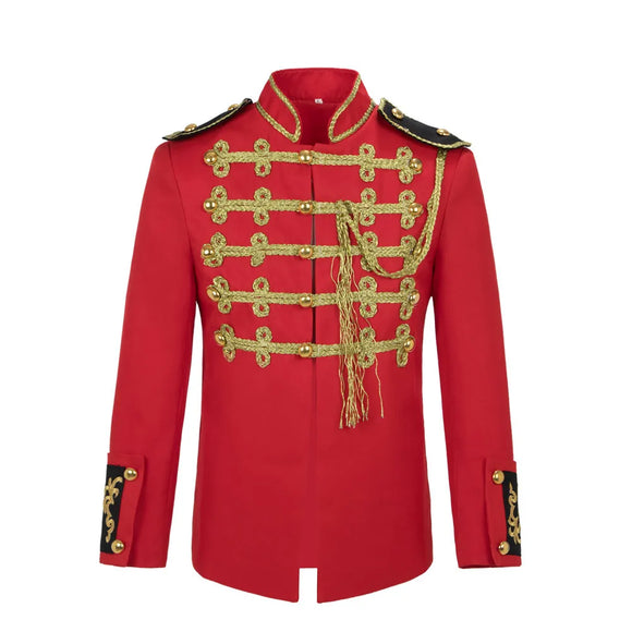 Style Court Dress Men's Red Jacket Stage blazers MartLion   