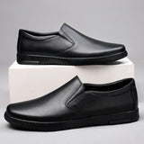 Summer Slip-on Casual Leather Loafers Men's Soft Driving Shoes British Style Flats Walking Comfort Wedding MartLion   