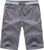 Casual Shorts Soft Sweatpants men's Breathable Clothing Twill Pants Elastic Summer Clothes Drawstring Mart Lion Grey 32 