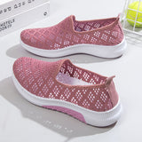 Summer Korean Mesh Women's Shoes Breathable Hollow Sports Walking Sneakers Casual Flat Ladies Mart Lion pink 35 