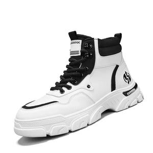 White Winter Work Short Boots for Men British Motorcycle Boots Outdoor Sports Casual Shoes MartLion