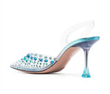 Bling Bling Rhinestones Transparent PVC Women Pumps Summer Clear Crystal High heels Wedding Prom Shoes MartLion   