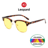 Semi-Rimless Night Vision Glasses for Driving Men's Yellow Polarized Lens Goggles Classic Square Driving Women Eyeglasses MartLion 3 Leopard CHINA 