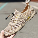 Summer Handmade Mesh Shoes Men's Breathable Trend Sports Daily Harajuku Leisure Casual Hollowed Out Light Trooshoes Sneakers Mart Lion   