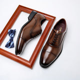 Men's Split Leather Shoes Rubber Sole Office Dress Lether Genuine Leather Wedding Party Mart Lion   