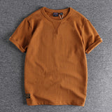 Summer American Retro Short-sleeved O-neck Color T-shirt Men's MartLion   