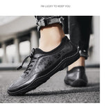 Men's Walking Driving Shoes Flat Office Dress Car Leisure Microfiber Leather Mart Lion   