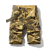 Camouflage Tactical Cargo Shorts Men Khaki Jogger Military Cargo Shorts Men Cotton Casual Loose Camo Men Shorts MartLion Khaki 33 75-80KG 