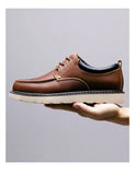 Men Leather Shoes Business Casual Shoes Flat Sole Casual Shoes Shock-Absorbing Footwear Wear-Resistant MartLion   