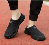 Men's Half Slipper Style Lat-soled Wild Flat-bottomed Summer Breathable Mesh Thin Section Baotou Slippers MartLion   