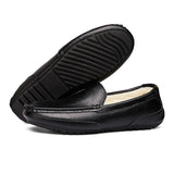 Driving Leather Men's Shoes Luxury Trendy Casual Slip on Formal Loafers Moccasins Black Sneakers MartLion black 38 