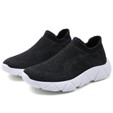 Men's Sneakers Summer Casual Running Shoes Slip-on Walking Socks Design Jogging Vulcanize MartLion 8023 Black White 39 