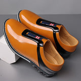 Men's Casual Leather Shoes Slip-on Driving Flats Outdoor Sports Mart Lion Yellow 39 China