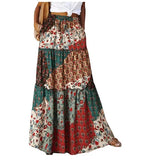 Ethnic Style Vintage Long Skirt Women Summer Loose Beach Ladies  Casual MartLion   