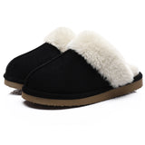 Plush Fur Slippers For Women Winter Fluffy House Shoes Warm Fuzzy Slippers Furry Suede Memory Foam Fur Slippers MartLion Black 40-41 CHINA