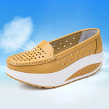 Women's shoes spring summer all-match mother single leather rocking platform nurse work MartLion