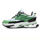 Designer Chunky Sneakers Men's Cushion Running Shoes Fitness Jogging Sports Gym Footwear Mart Lion 1679white green 6.5 
