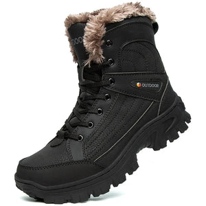 Super Warm Winter Snow Tactical Military Combat Boots Men's Leather Outdoor Hunting Trekking Camping MartLion black 40 