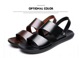 Shoes Men's Summer Sandals Hollow Out Genuine Leather Casual Casual Cool Beach Mart Lion   