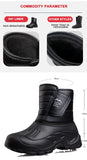 Winter Snow Boots Waterproof Men's Warm Plush Snow Lightweight Outdoor Slip-resistant Shoes MartLion   