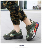 Shoes Children Camouflage Green Sneaker For Kid Walking PU Breathable MartLion   