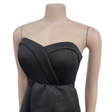 Party Evening Dress Solid Color Sleeveless Off Shoulder Strapless Slimming A-line Dress MartLion   