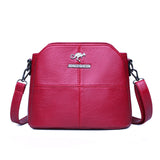 Women Bag Shoulder Crossbody Messenger Bag Female Handbag Luxury Designer Mom Small Bag Satchels Mart Lion Burgundy  