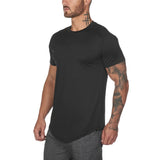 Mesh T-Shirt Clothing Tight Gym Men's Summer Tops Tees Homme Solid Quick Dry Bodybuilding Fitness Mart Lion Black M 