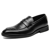 Slip On Dress Shoes Men's Formal Loafers Soft Split Leather Casual Footwear Mart Lion Black 38 