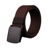 Military Men's Belt Army Belts Adjustable Belt Outdoor Travel Tactical Waist Belt with Plastic Buckle for Pants 120cm MartLion S1-Coffee 120cm 120cm 