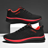 Men's Shoes Sneakers Tenis Comfortable Casual Luxury Black Footwear Summer Tennis MartLion Black Red 36(Brazil 34) 
