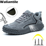 Summer Safety Work Shoes For Men's Non-slip Puncture Proof Working Boots Breathable Steel Toe Indestructible MartLion   